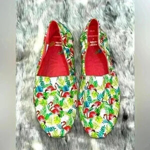 Toms X Paper Source Limited Edition Women’s Alpargata Shoe Sz 9.5 W flamingo 🦩